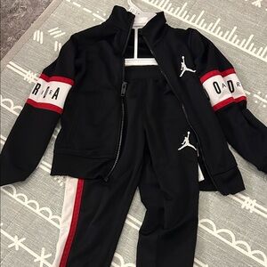 Jordan Kids size 4-5 Black and Red Track Suit set